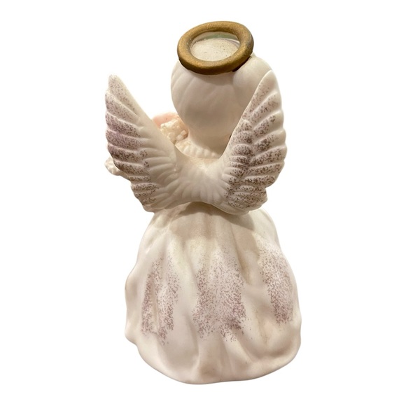 Lefton August Birthday Angel w/Roses & Purple Sash Bisque Finish #3332 Japan - Picture 4 of 14